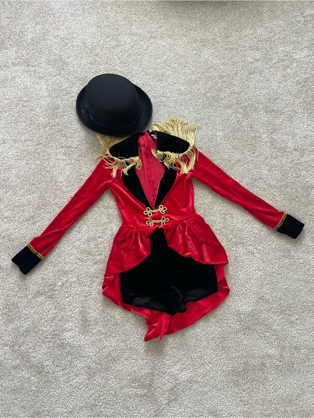 Ringmaster Costume with Gold Trim & Hat